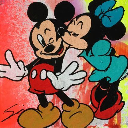 Painting THE BIG KISS by Mestres Sergi | Painting Pop-art Acrylic, Graffiti Pop icons