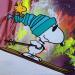 Pintura SNOOPY GOING DOWN por Mestres Sergi | Pintura Pop art Iconos pop Graffiti Cartón