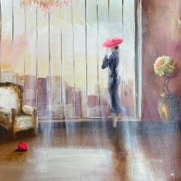 Painting vous attendre  by Vinnie | Painting Figurative Oil Life style