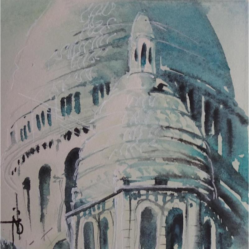 Gemälde La blancheur des dômes  von Abbatucci Violaine | Gemälde Figurativ Aquarell