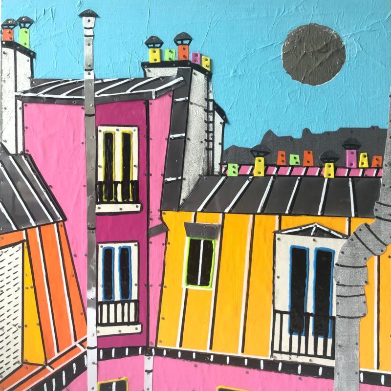 Painting Un été à Paris by Lovisa | Painting Pop-art Wood