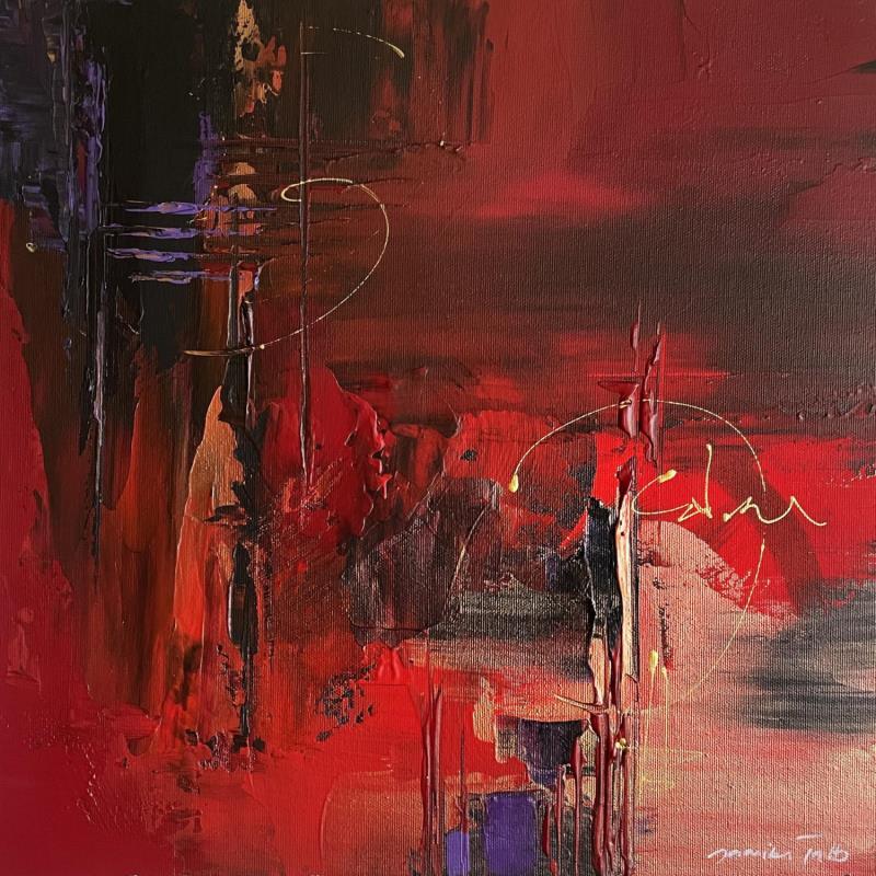 Painting Crimson (ii) by Talts Jaanika | Painting Abstract Urban Acrylic