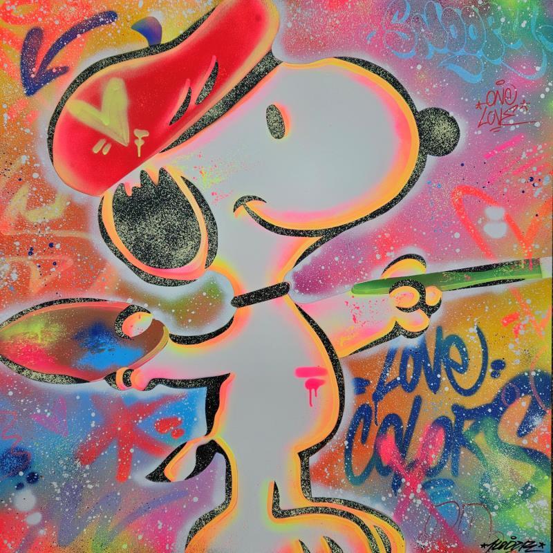 Painting Snoopy colors by Lemoine Mael | Painting Pop-art Pop icons Graffiti Posca