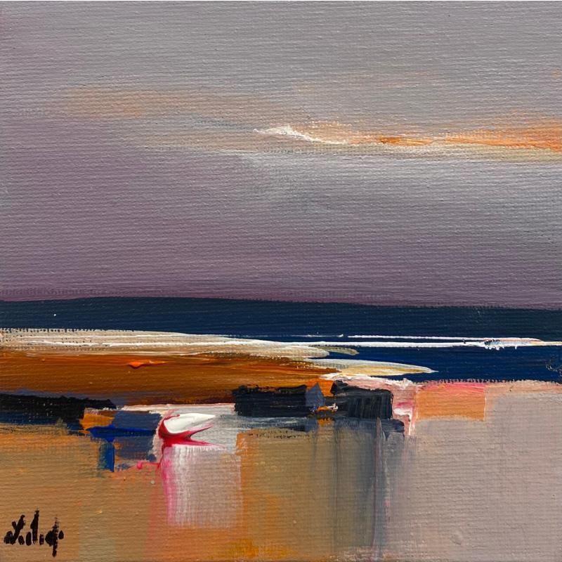 Peinture Un soir par Chevalier Lionel | Tableau Figuratif Paysages Marine Minimaliste Acrylique