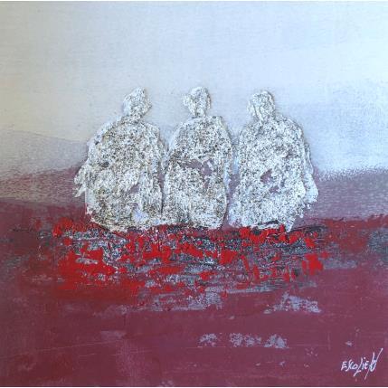 Gemälde Gratitude pour ce moment von Escolier Odile | Gemälde Figurativ Acryl, Pappe, Sand Alltagsszenen, Marine, Pop-Ikonen