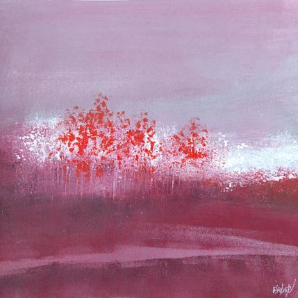 Painting Ambiance bois de rose et vermillon by Escolier Odile | Painting Figurative Acrylic, Cardboard, Sand Landscapes