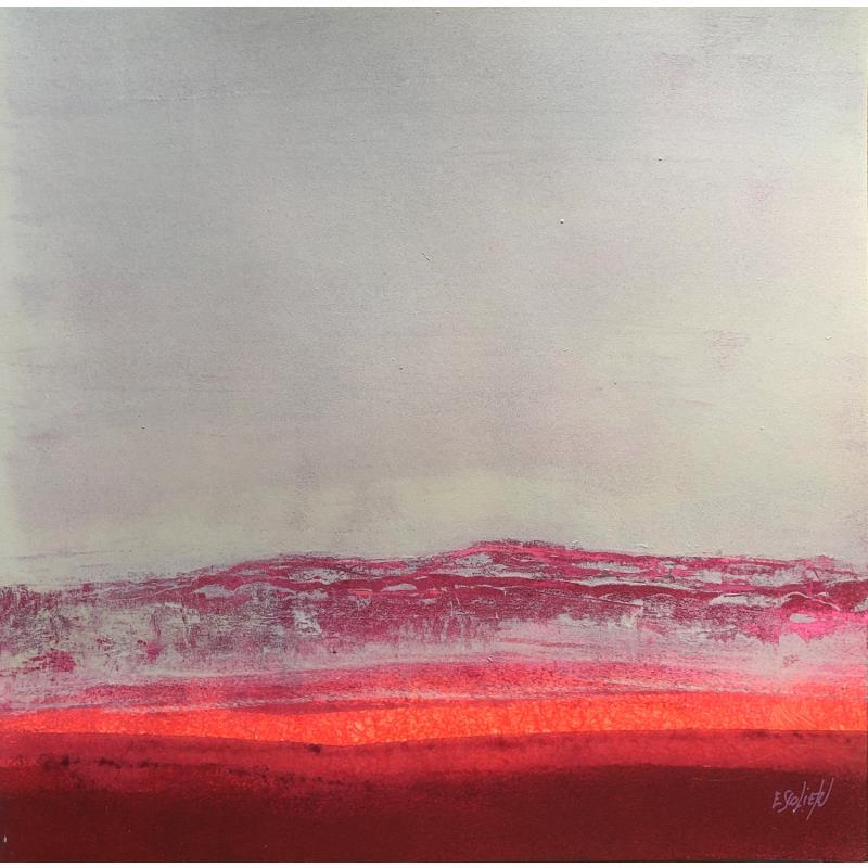 Painting Dans un éclat de silence by Escolier Odile | Painting Figurative Marine Minimalist Cardboard Acrylic Sand