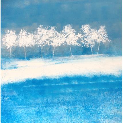 Painting Vers l'infini des arbres by Escolier Odile | Painting Figurative Acrylic, Cardboard, Sand Landscapes