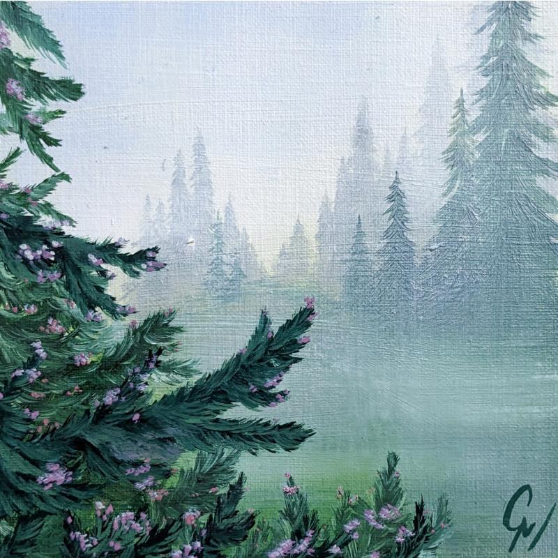 Painting Les premiers bourgeons by Pressac Clémence | Painting Figurative Landscapes Oil