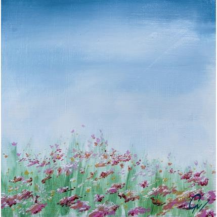 Painting Champ de fleurs by Pressac Clémence | Painting Figurative Oil