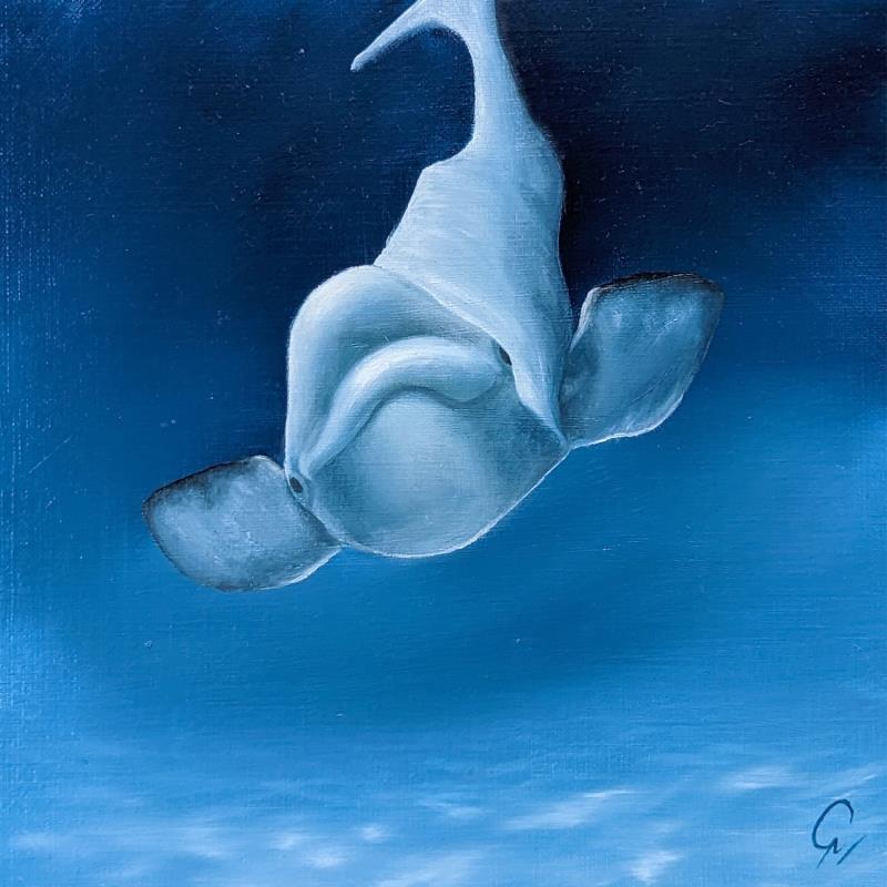 Painting Le béluga by Pressac Clémence | Painting Figurative Animals Oil