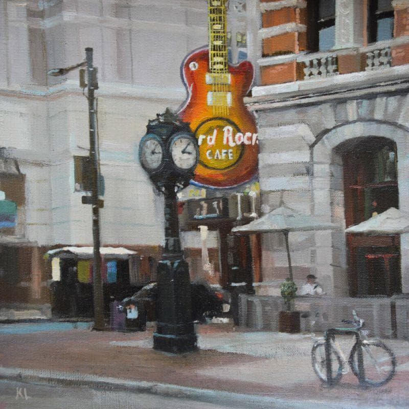 Peinture Hard Rock Café par Lokotska Katie  | Tableau Figuratif Urbain Huile