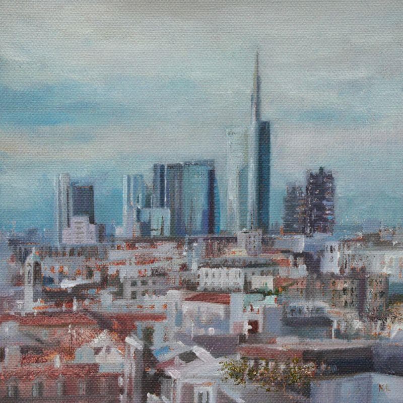 Painting Skyline by Lokotska Katie  | Painting Figurative Urban Oil