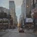 Painting Sundown in NYC by Lokotska Katie  | Painting Figurative Urban Oil