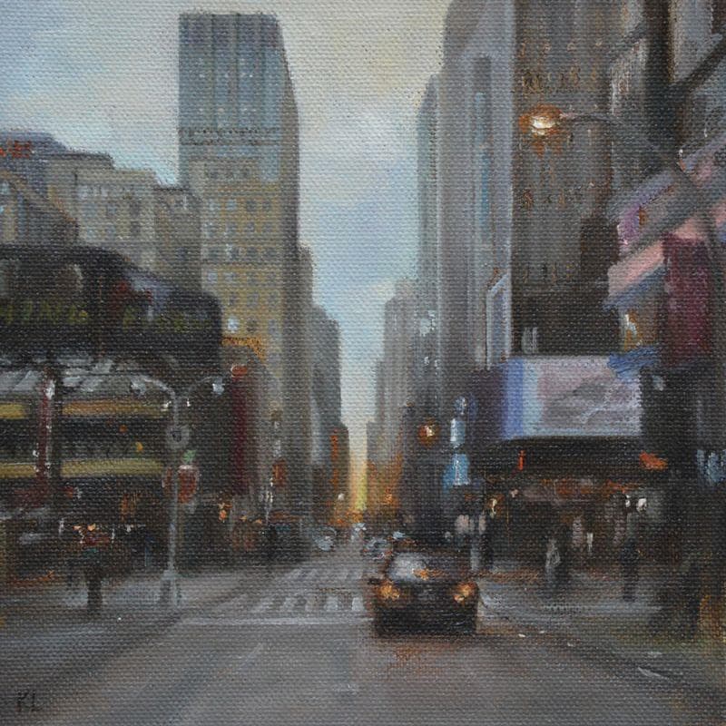 Painting Sundown in NYC by Lokotska Katie  | Painting Figurative Urban Oil
