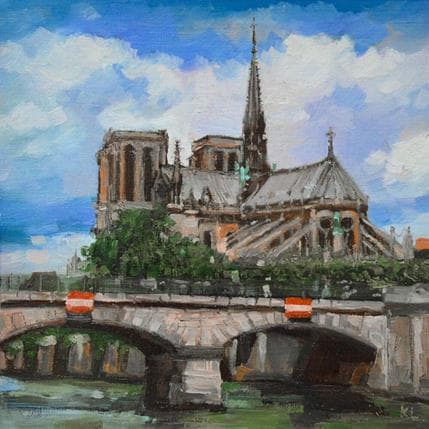 Painting Notre Dame de Paris by Lokotska Katie | Painting Figurative Oil Urban