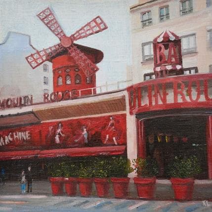 Painting Moulin Rouge by Lokotska Katie | Painting Figurative Oil Urban