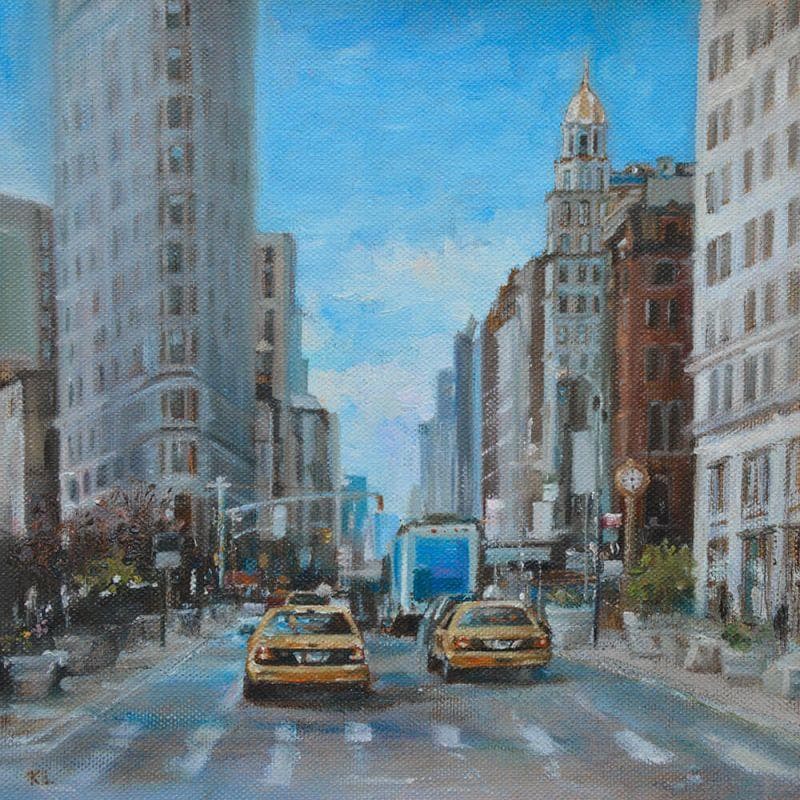 Painting Flatiron by Lokotska Katie  | Painting Figurative Urban Oil