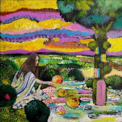 Gemälde Bulles de lumière  von Picini Victoria | Gemälde Figurativ Collage Alltagsszenen, Landschaften, Porträt