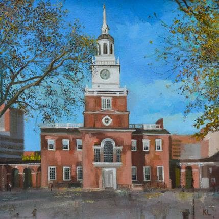 Painting Independence hall by Lokotska Katie | Painting Figurative Oil Urban