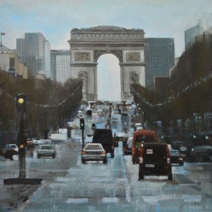 Painting Arc de Triomphe by Lokotska Katie | Painting Figurative Oil Urban