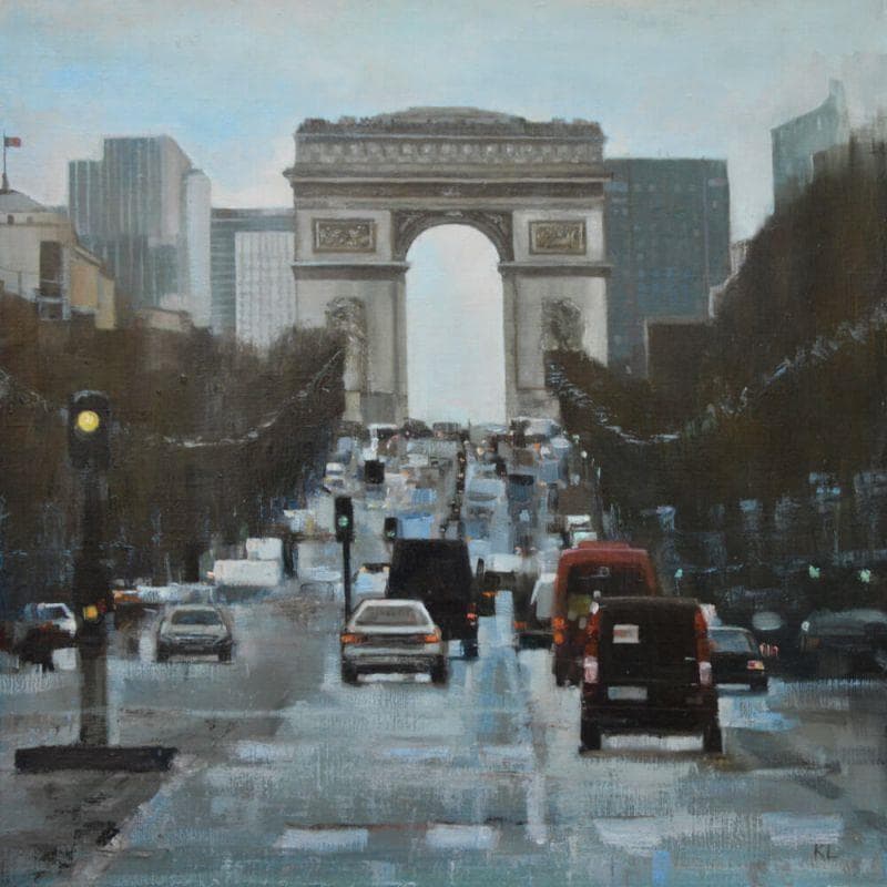 Painting Arc de Triomphe by Lokotska Katie | Painting Figurative Urban Oil