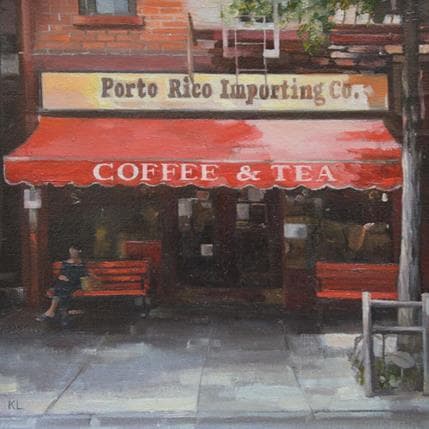 Painting Coffee shop by Lokotska Katie | Painting Figurative Oil Urban