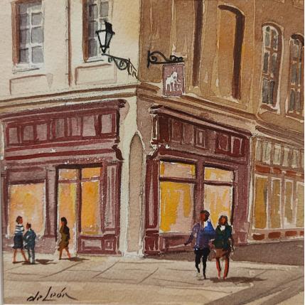 Painting Vieux magasin de lyon by De León Lévi Marcelo | Painting Figurative Watercolor Architecture, Landscapes, Life style, Pop icons