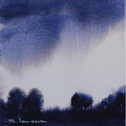 Painting Contre jour bleuté by Langeron Stéphane | Painting Subject matter Watercolor