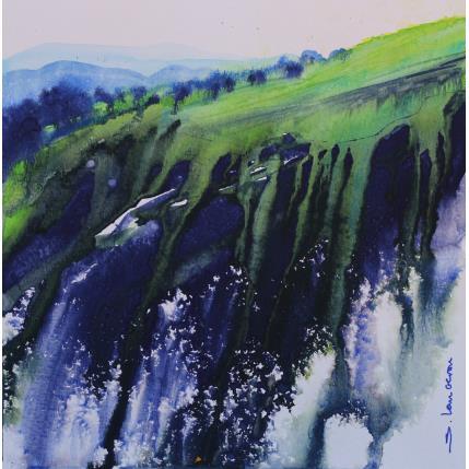 Painting Le grand pré vert by Langeron Stéphane | Painting Subject matter Watercolor