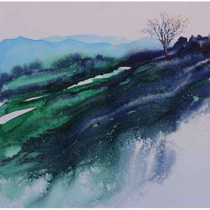 Painting Un amandier au printemps by Langeron Stéphane | Painting Subject matter Watercolor