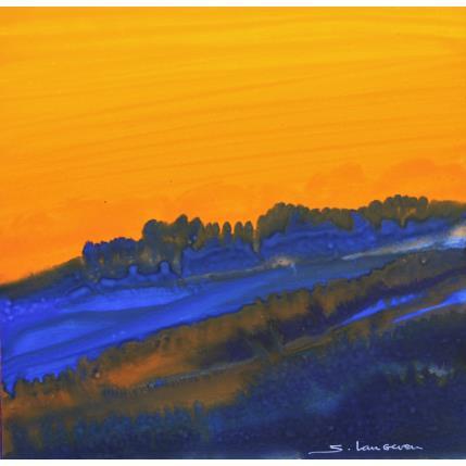 Painting Crépuscule orangé by Langeron Stéphane | Painting Subject matter Watercolor