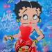 Peinture Betty Boop stop par Lemoine Mael | Tableau Pop-art Icones Pop Graffiti Posca