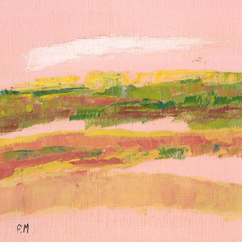 Painting Terre lointaine by Marteau Frederique | Painting Abstract Landscapes Oil