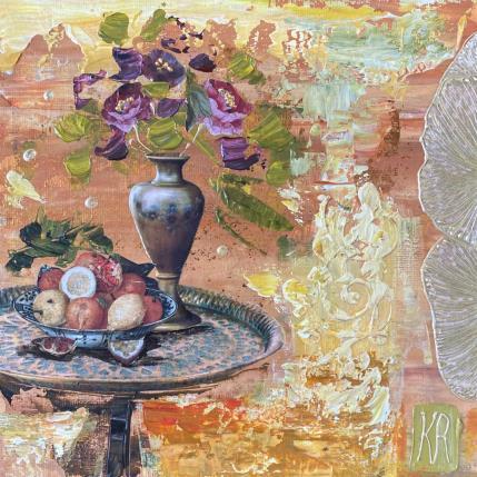 Peinture Blossoming flowers par Romanelli Karine | Tableau Figuratif Collage Natures mortes