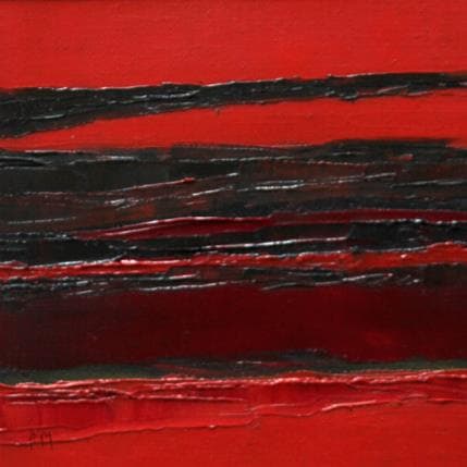Painting Que du rouge by Marteau Frederique | Painting Abstract Oil Landscapes