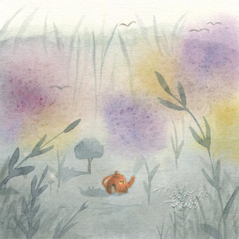 Painting Maison des hortensias by Marjoline Fleur | Painting Figurative Landscapes Watercolor