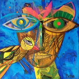 Peinture Tibipt par Seb | Tableau Art Singulier Acrylique, bois Portraits