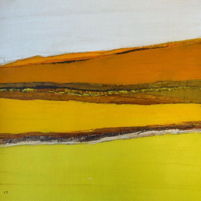 Painting Champs by Marteau Frederique | Painting Abstract Landscapes Oil