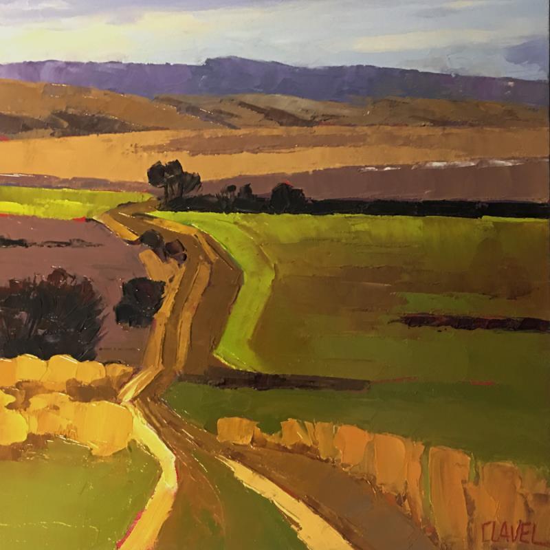 Painting En Aveyron by Clavel Pier-Marion | Painting Figurative Landscapes Wood Oil