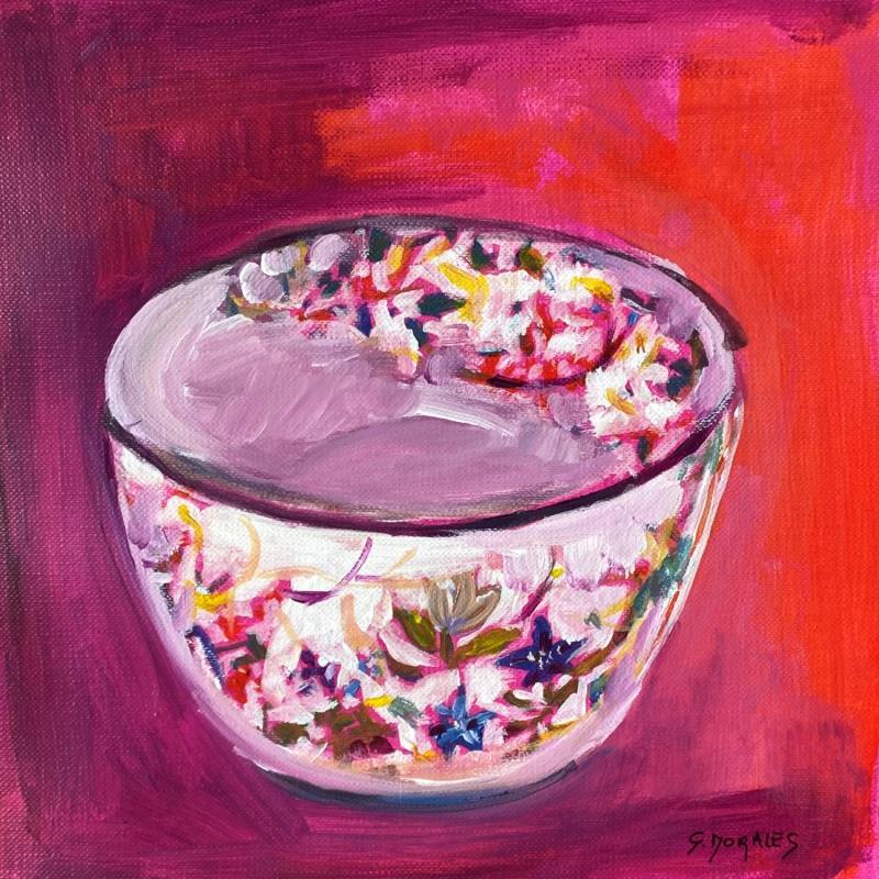 Peinture BOL FLEURI par Morales Géraldine | Tableau Figuratif Acrylique