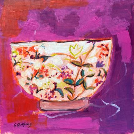 Peinture BOL FLEURI 2 par Morales Géraldine | Tableau Figuratif Acrylique Natures mortes