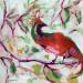 Painting OISEAU DU PARADIS by Morales Géraldine | Painting Figurative Animals Acrylic