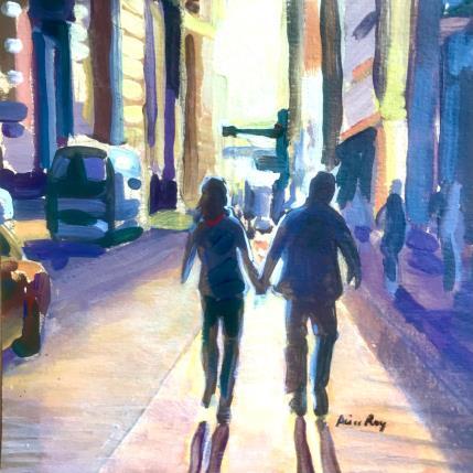 Painting Le couple de Manhattan by Alice Roy | Painting Figurative Oil