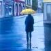 Pintura Le parapluie jaune por Alice Roy | Pintura Figurativo Aceite