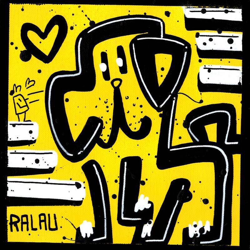 Painting Pop dog by Ralau | Painting Pop-art Life style Animals Acrylic