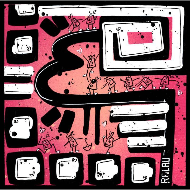 Peinture Quick breakfast par Ralau | Tableau Pop-art Scènes de vie Acrylique