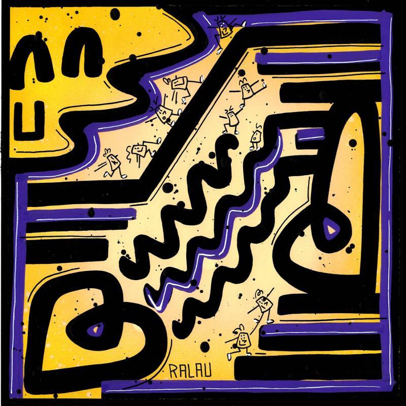 Peinture Vous reprendrez du fromage ? par Ralau | Tableau Pop-art Scènes de vie Acrylique