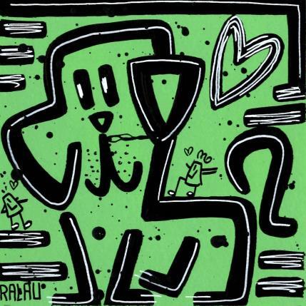 Peinture Mr Moustache par Ralau | Tableau Pop-art Acrylique Animaux