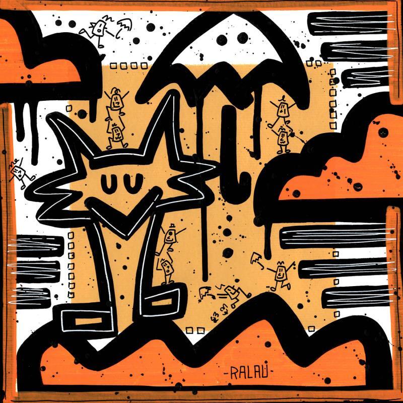 Painting At your service by Ralau | Painting Pop-art Life style Animals Acrylic